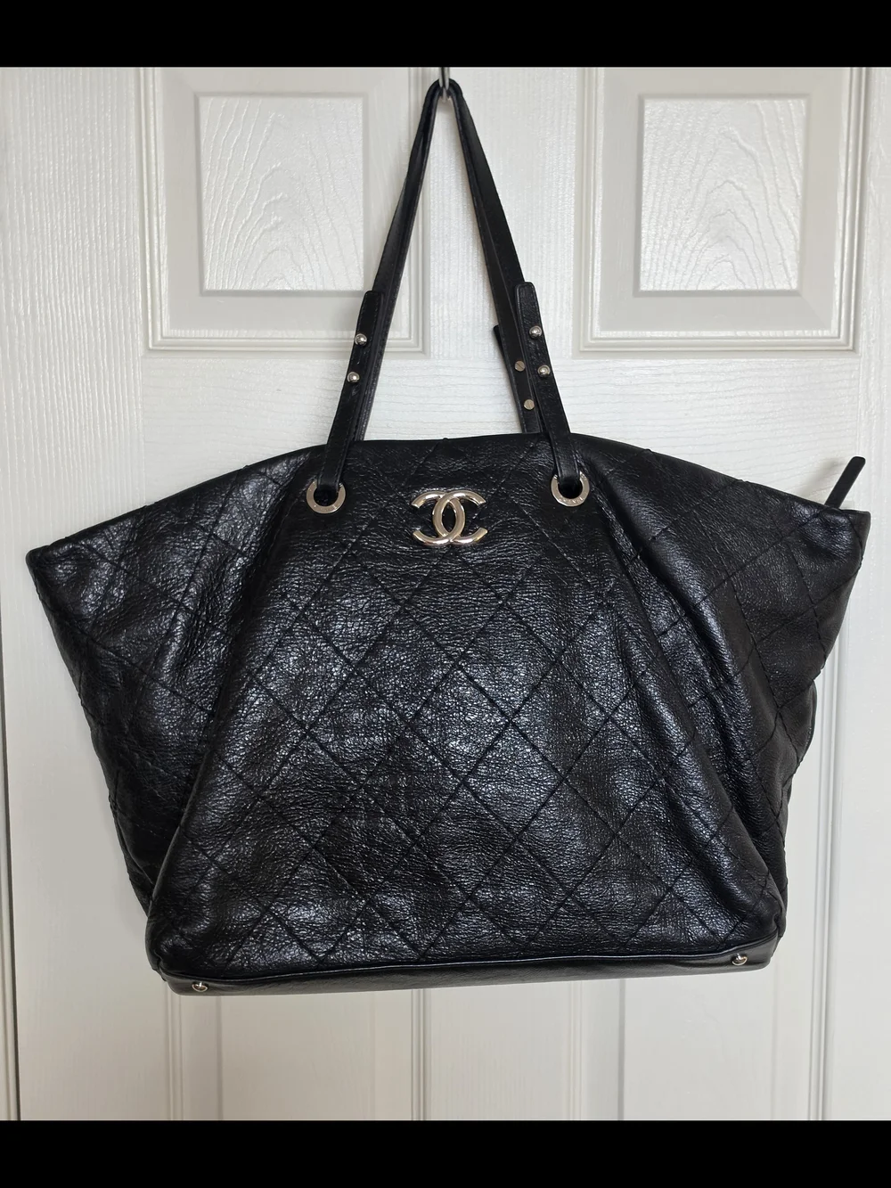 Chanel Black Quilted Leather Extra Large Tote Bag